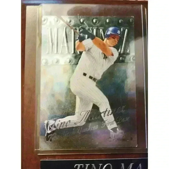 Tino Martinez #24 Autograph w/ 4 RETIRED Cards and Card Mounted on Wood Plaque - Picture 3 of 5